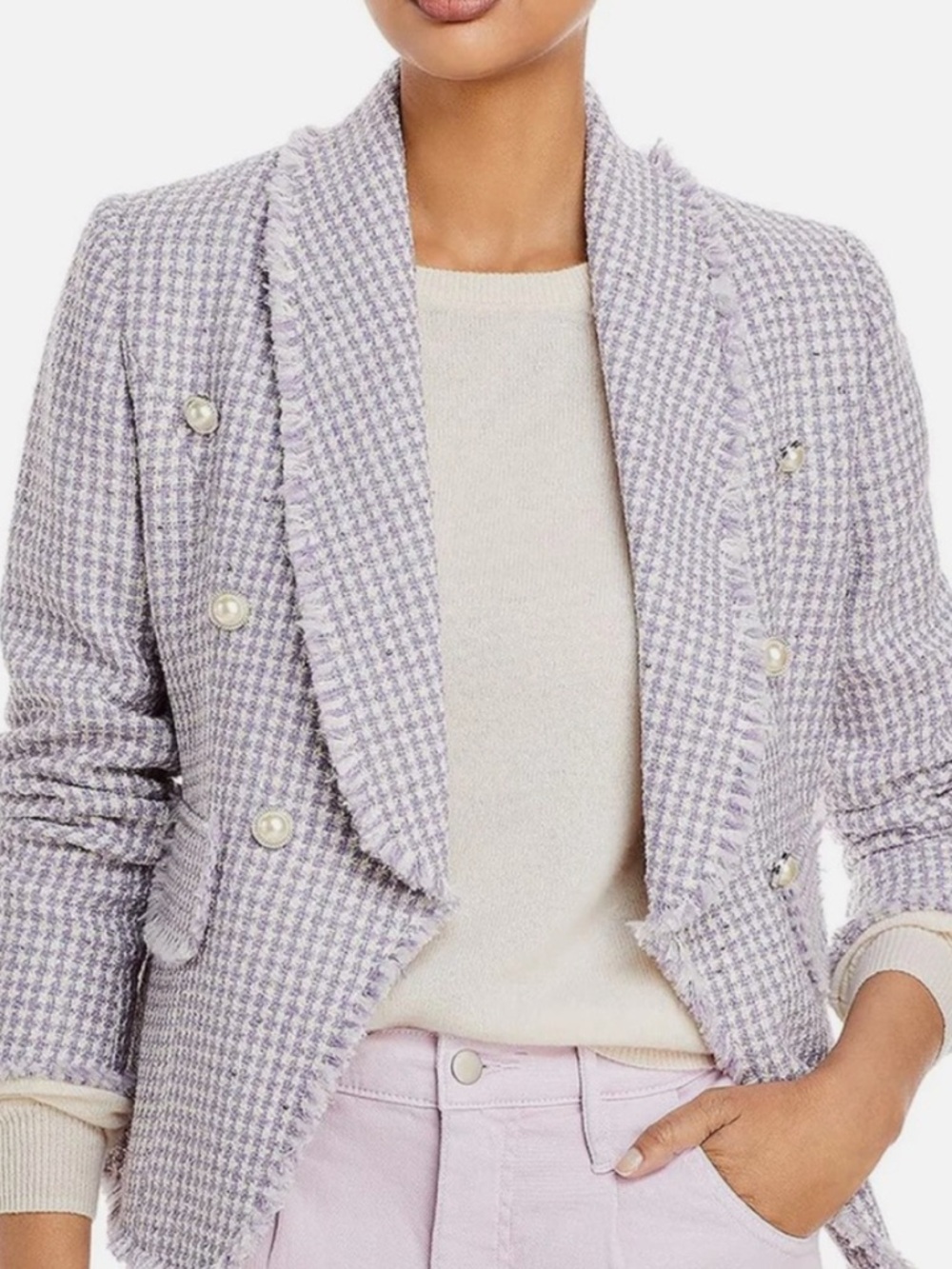 AQUA Lavender Houndstooth Blazer- Size Medium